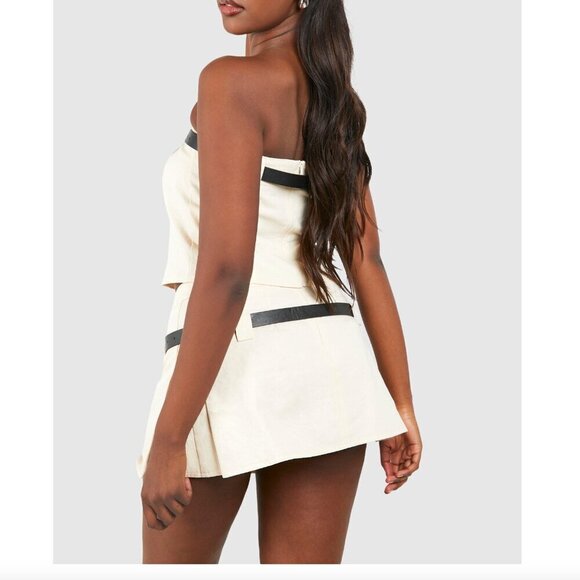 Boohoo Belt Detail Pleated Micro Mini - NWT - Size 10 - Picture 4 of 8